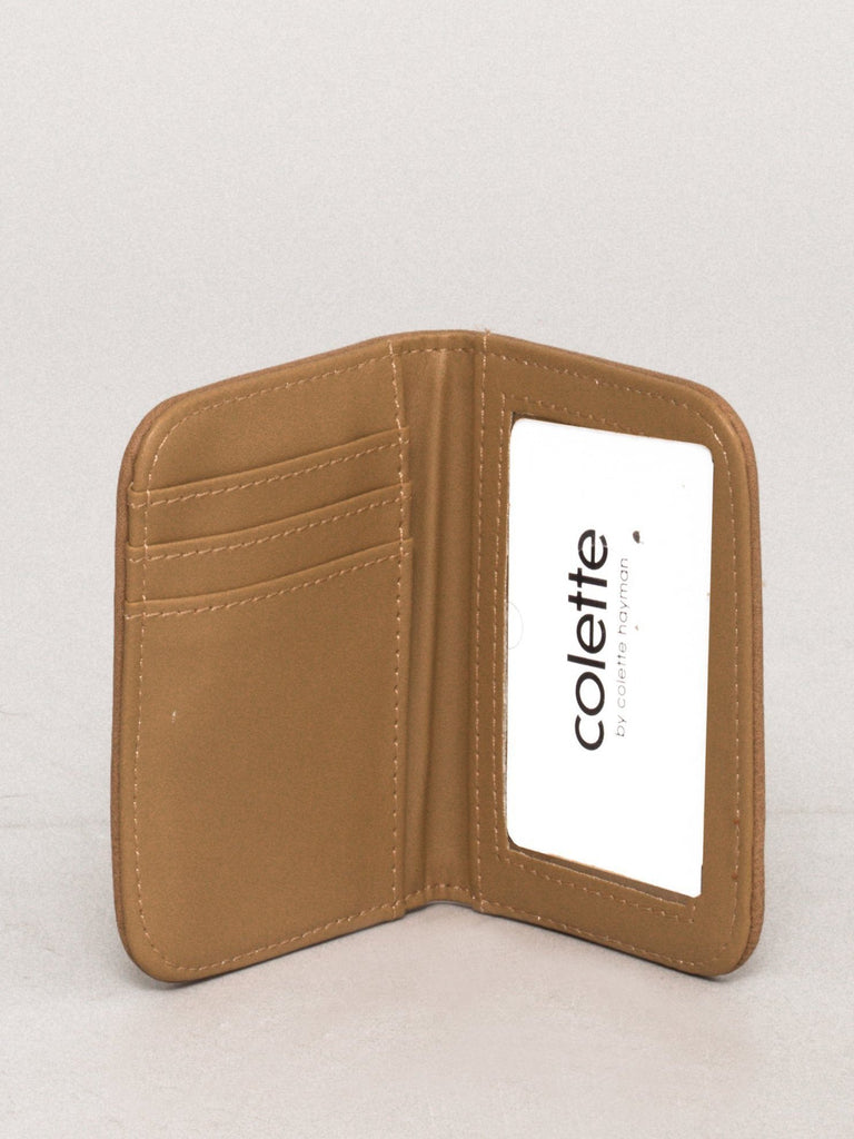 Caramel Smooth Credit Card Purse With Gunmetal Hardware