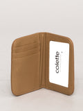 Caramel Smooth Credit Card Purse With Gunmetal Hardware