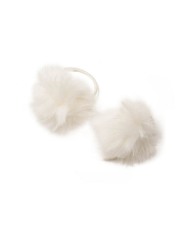 White Fluffy Pom Pom Elastic Pack