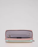Hologram Nina Embossed Plate Zip Around Wallet