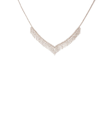 Crystal Silver Tone Diamante Cup Chain Glitzy Necklace