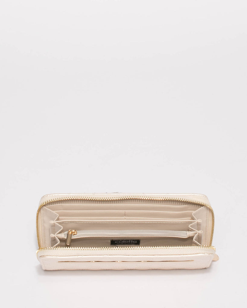 Ivory Nina Quilted Wallet