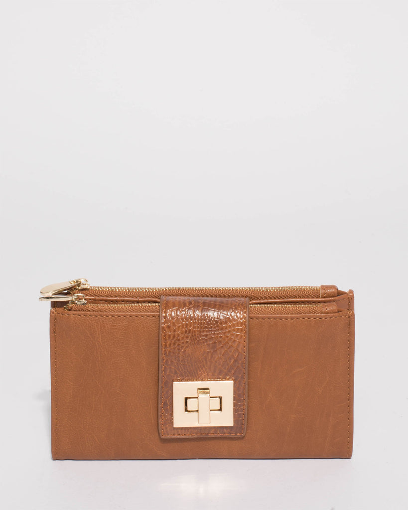 Tan Greta Lock Wallet