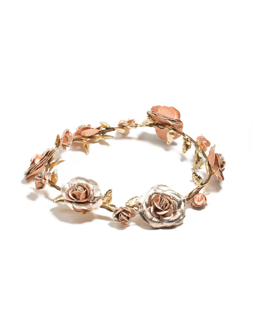 Rose Gold Flower Garland Headpiece