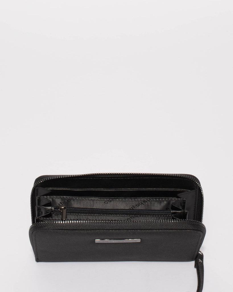 Black Glitter Gwen Wristlet Wallet