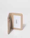 Rose Gold Saffiano Credit Card Purse With Gold Hardware