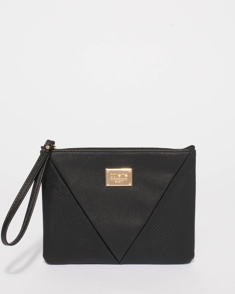 Black Poppy Wristlet Purse