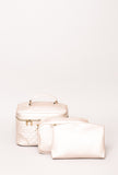 Ivory Quilted Cosmetic Case