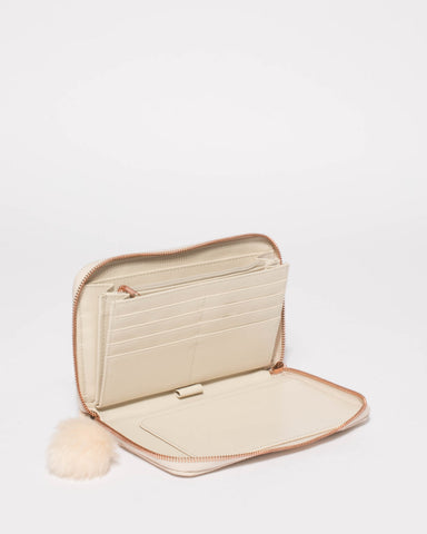Ivory Nina Travel Wallet With Rose Gold Hardware