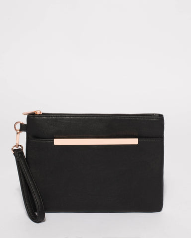 Black Tina Metal Bar Purse