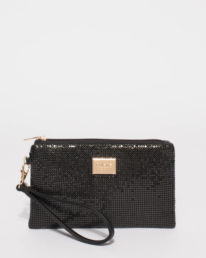 Black Chainmail Brook Wristlet Purse