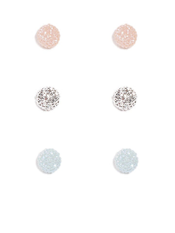 3 Multi Pack Sparkle Stud Earrings