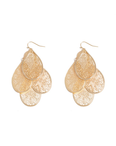 Filigree Layer Drop Statement Earrings