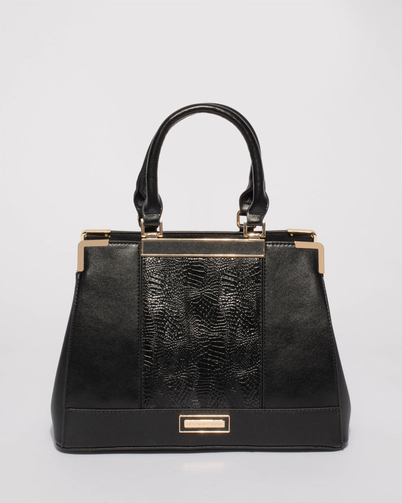 Black Zoe Plate Tote Bag