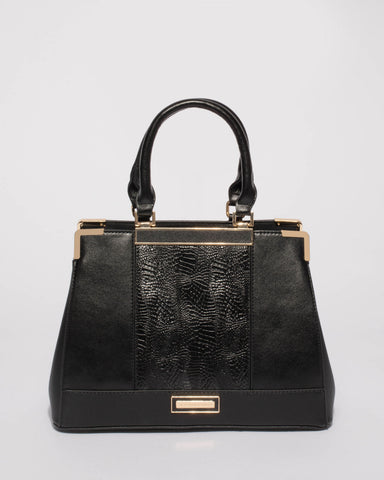 Black Zoe Plate Tote Bag