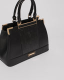 Black Zoe Plate Tote Bag