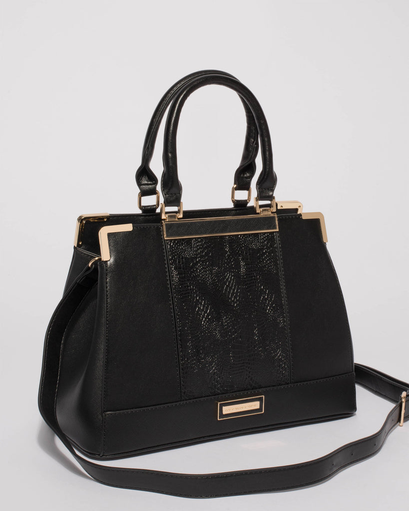 Black Zoe Plate Tote Bag