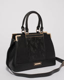 Black Zoe Plate Tote Bag