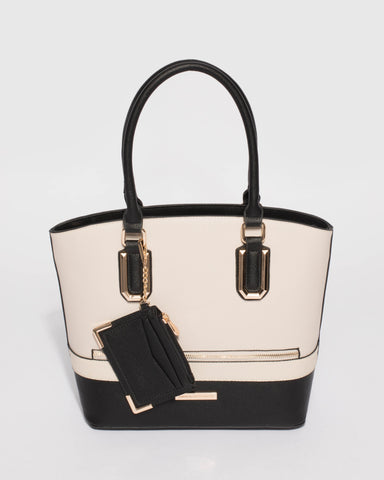 Monochrome Textured Molly Medium Tote Bag