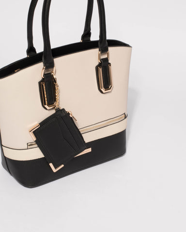Monochrome Textured Molly Medium Tote Bag