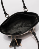 Monochrome Textured Molly Medium Tote Bag