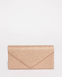 Rose Gold Vanessa Glitter Eve Clutch Bag