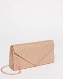 Rose Gold Vanessa Glitter Eve Clutch Bag