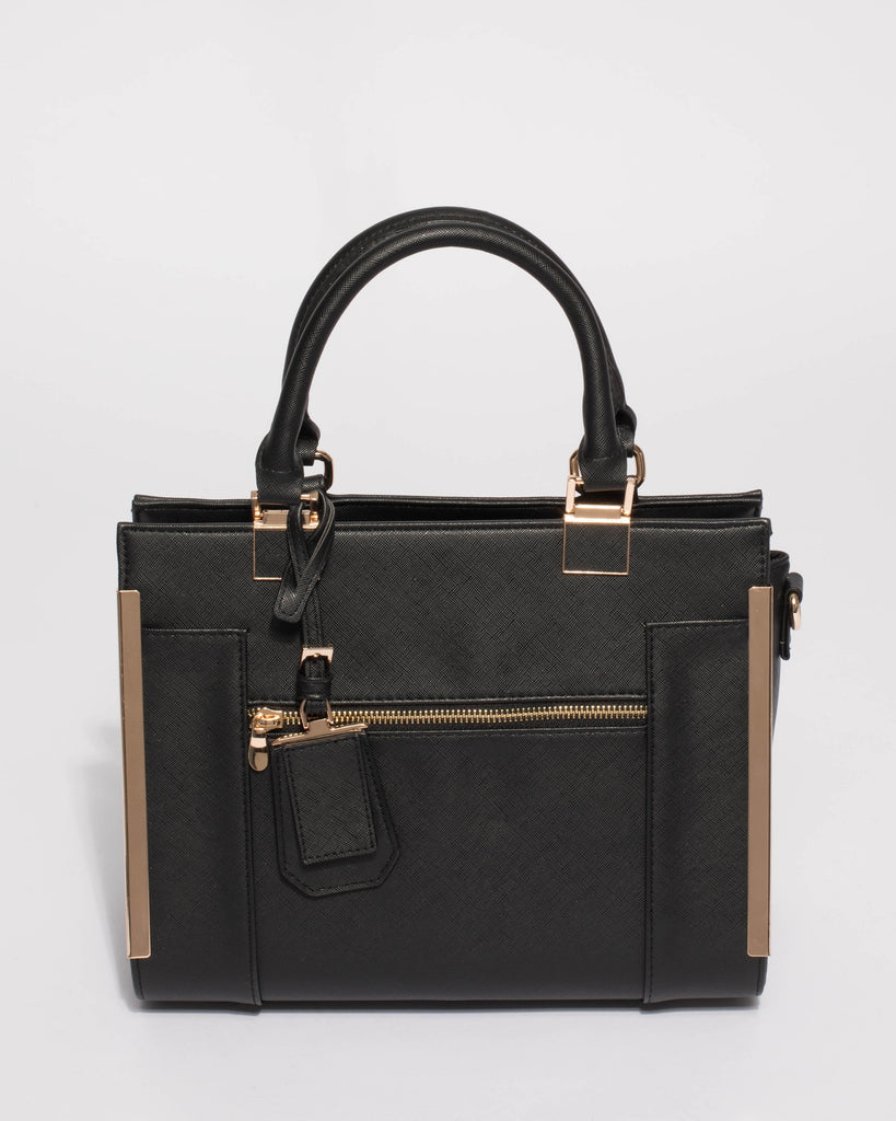 Black Saffiano Rosey Medium Tote Bag