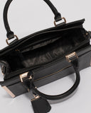 Black Saffiano Rosey Medium Tote Bag