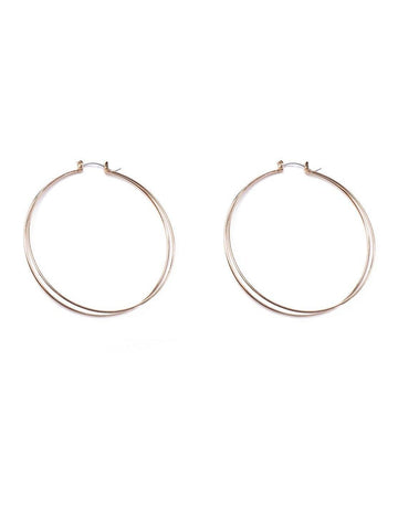 2 Row Metal 70mm Hoop Earrings