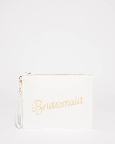 White Bridesmaid Clutch