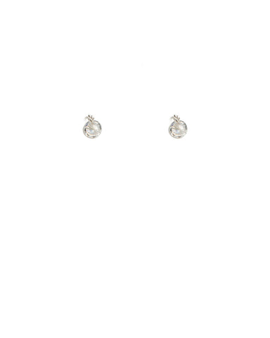 Crystal Silver Tone Small Stud Earrings