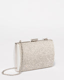Silver Eliza Sparkle Clutch Bag