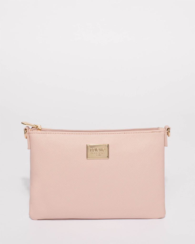 Pink Plain Peta Chain Crossbody Bag