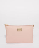 Pink Plain Peta Chain Crossbody Bag