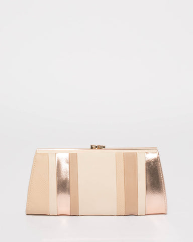 Multi Colour Sloane Panel Clutch Bag