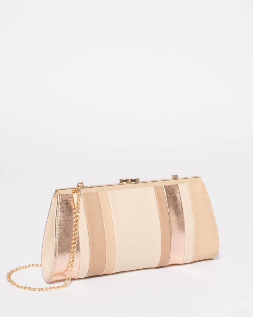 Multi Colour Sloane Panel Clutch Bag