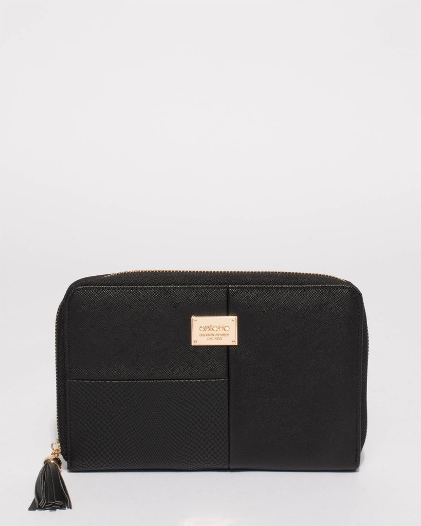 Black Talissa Panelled Travel Wallet