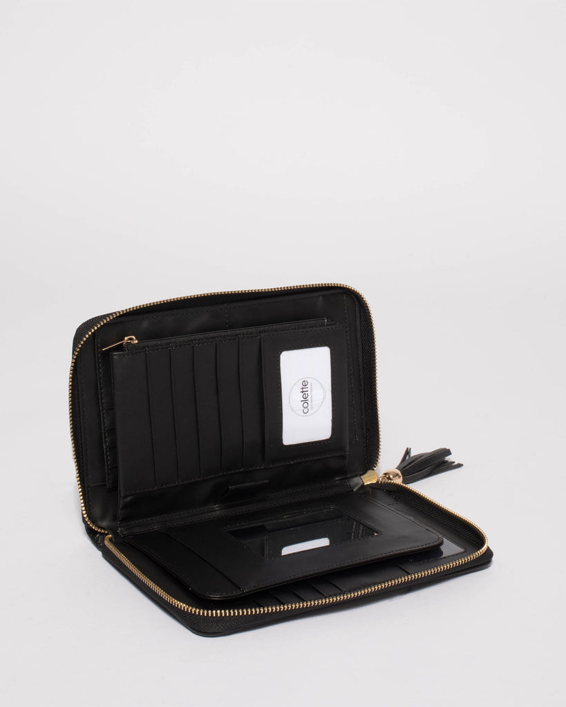 Black Talissa Panelled Travel Wallet