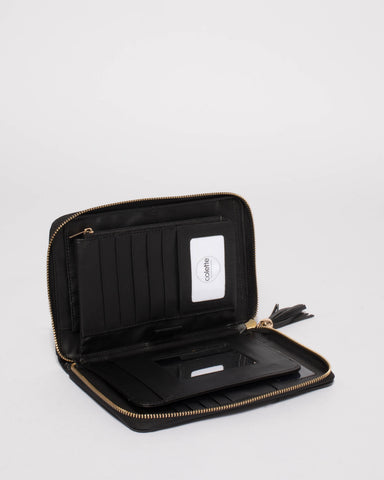 Black Talissa Panelled Travel Wallet