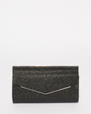 Black Glitter Nora Evening Clutch Bag