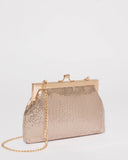 Gold Chainmail Clip Clutch Bag