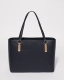 Navy Angelina Tech Tote Bag With Gold Hardware