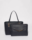 Navy Angelina Tech Tote Bag With Gold Hardware