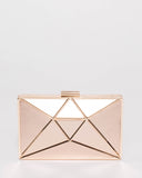 Rose Gold Geometric Large Clutch Bag