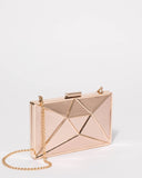 Rose Gold Geometric Large Clutch Bag