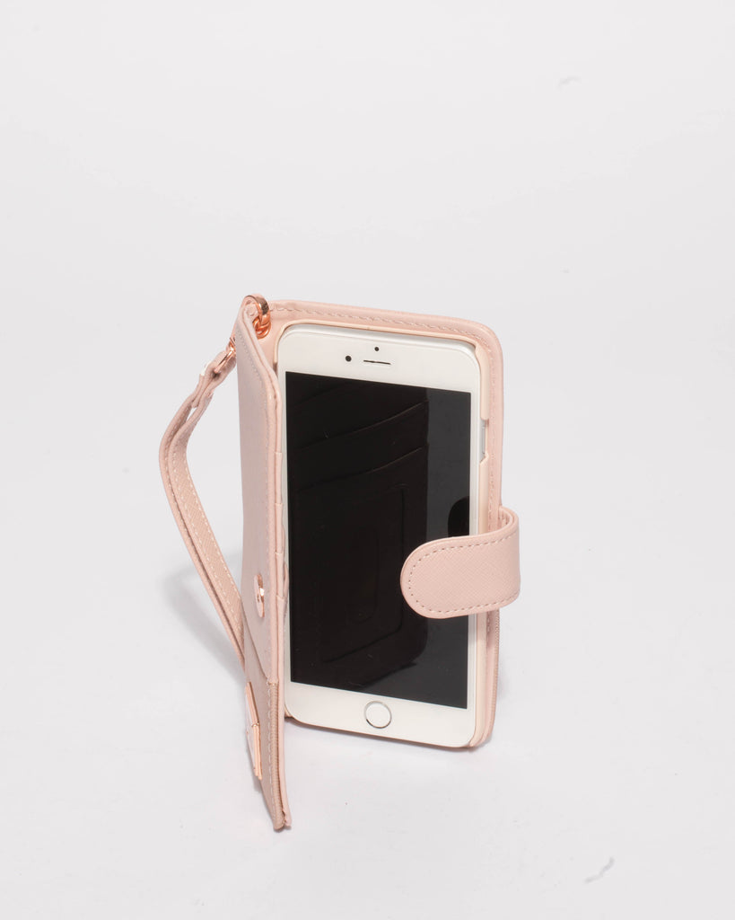 Pink Saffiano Iphone 6, 7 & 8 Plus Purse