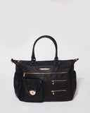 Black Pocket And Zip Baby Bag