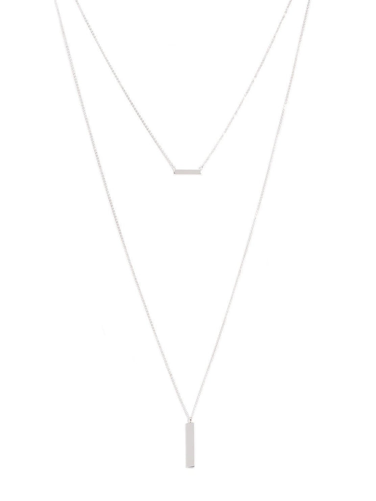 2 Row Bar Pendant Necklace