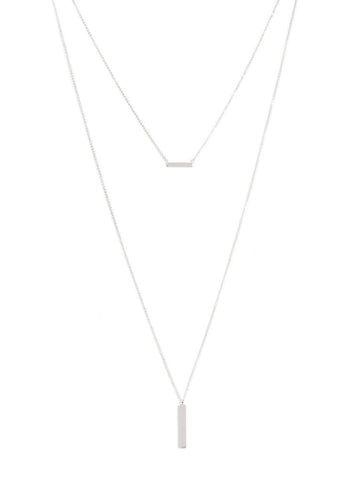 2 Row Bar Pendant Necklace